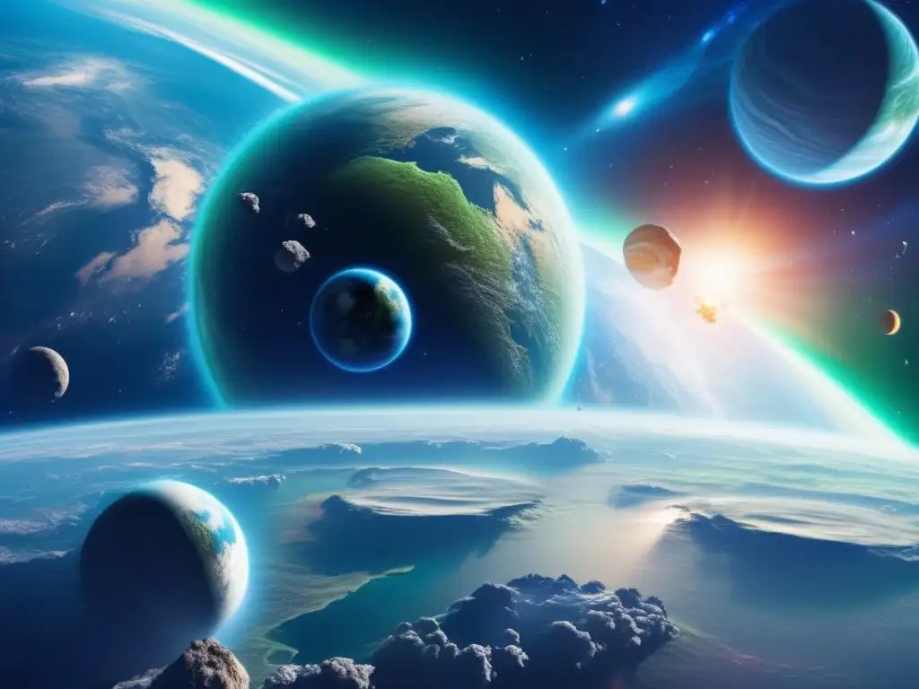 Imagen de la extracción de metales preciosos de asteroides con impacto inminente
