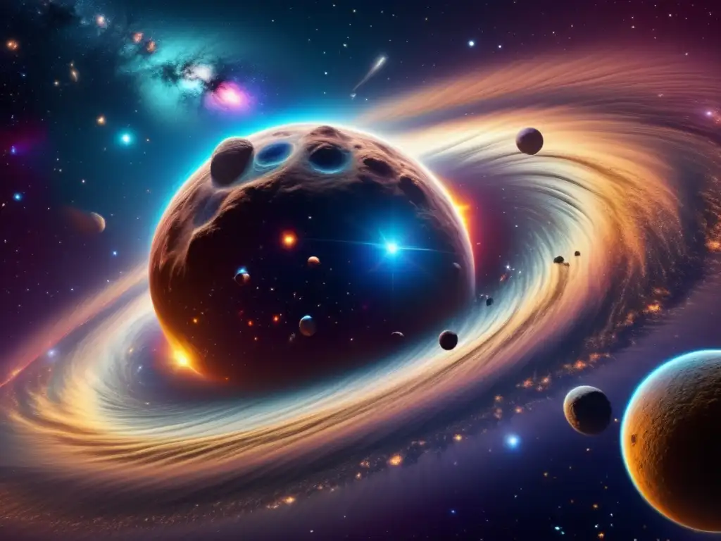 Nebulosa cósmica con asteroides centauros Imagen: Nebulosa cósmica con asteroides centauros - Historia de los asteroides centauros