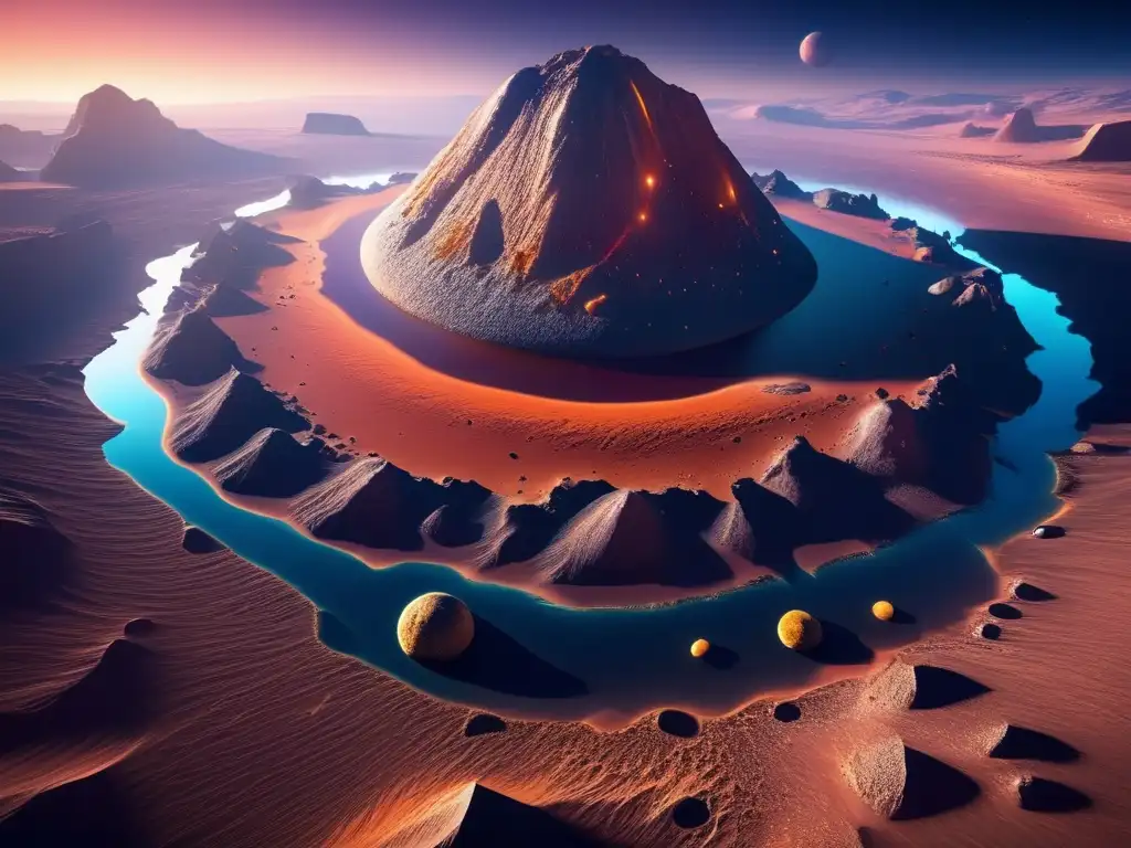 Majestuoso asteroide Oasis: fuente de agua en el espacio Imagen: Oasis, fascinante asteroide 8k con agua, abastecimiento en espacio