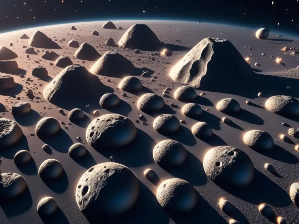 Impresionante cinturón de asteroides en 8k Imagen: Origen de los asteroides metálicos en el espacio