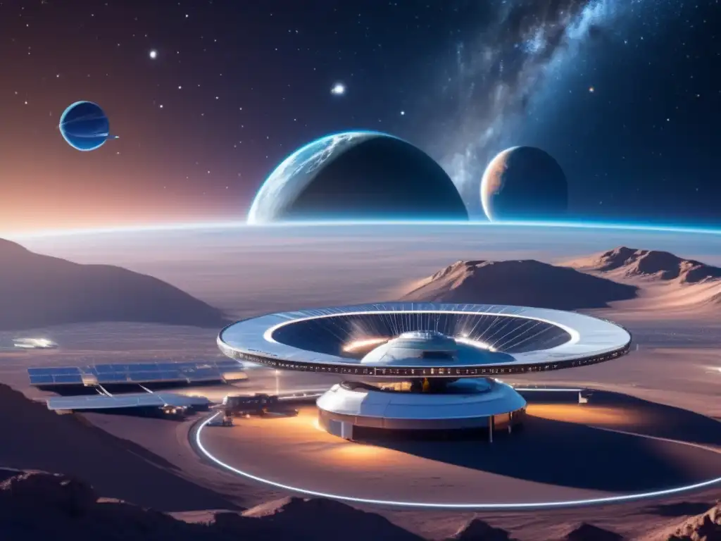 Estación Espacial Internacional de la ESA y colaboración internacional Imagen: Proyecto Defensa Planetaria ESA, estación espacial avanzada rodeada de naves internacionales