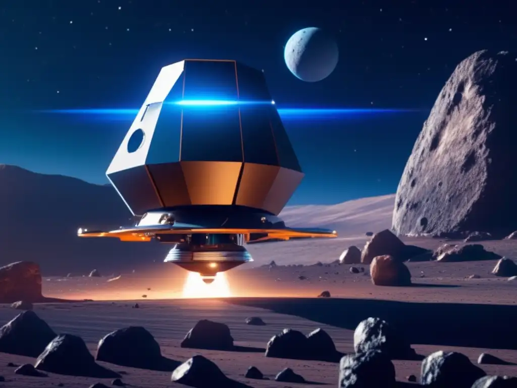 Futuro explorador espacial Imagen: Sonda futurista detecta asteroides basálticos avanzados en el espacio