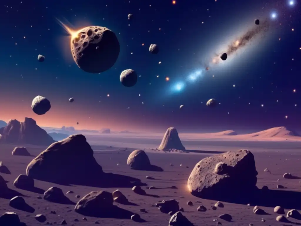 Asteroides flotando en el espacio Imagen: Tecnologías avanzadas de desviación de asteroides