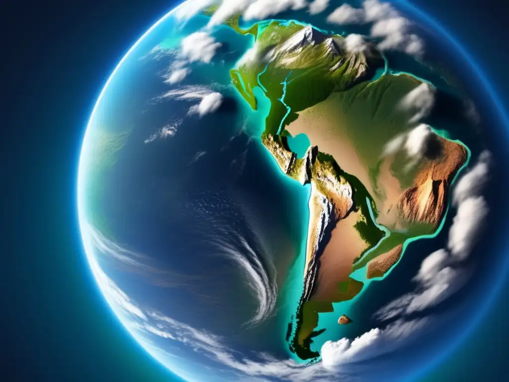 Planeta Tierra: Belleza y amenaza Imagen 8k de la Tierra desde el espacio, con enfoque en paisajes verdes y ecosistemas