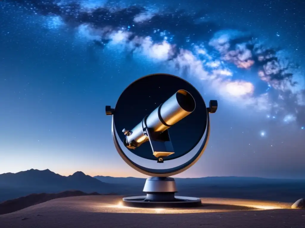 Cielo estrellado con telescopio Imagen: Identificación asteroide tipo C, telescopio moderno captura vista excepcional del espacio