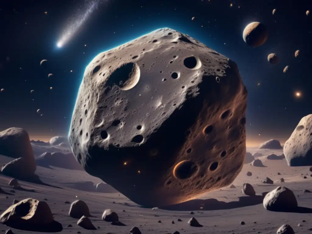 Asteroidas en el Espacio Imagen 8k: Zona principal asteroides, categorización trayectoria espacial