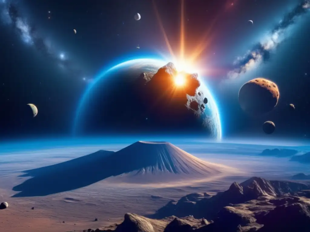 Asteroida gigante amenaza la Tierra Impactante imagen de asteroides y la exploración espacial
