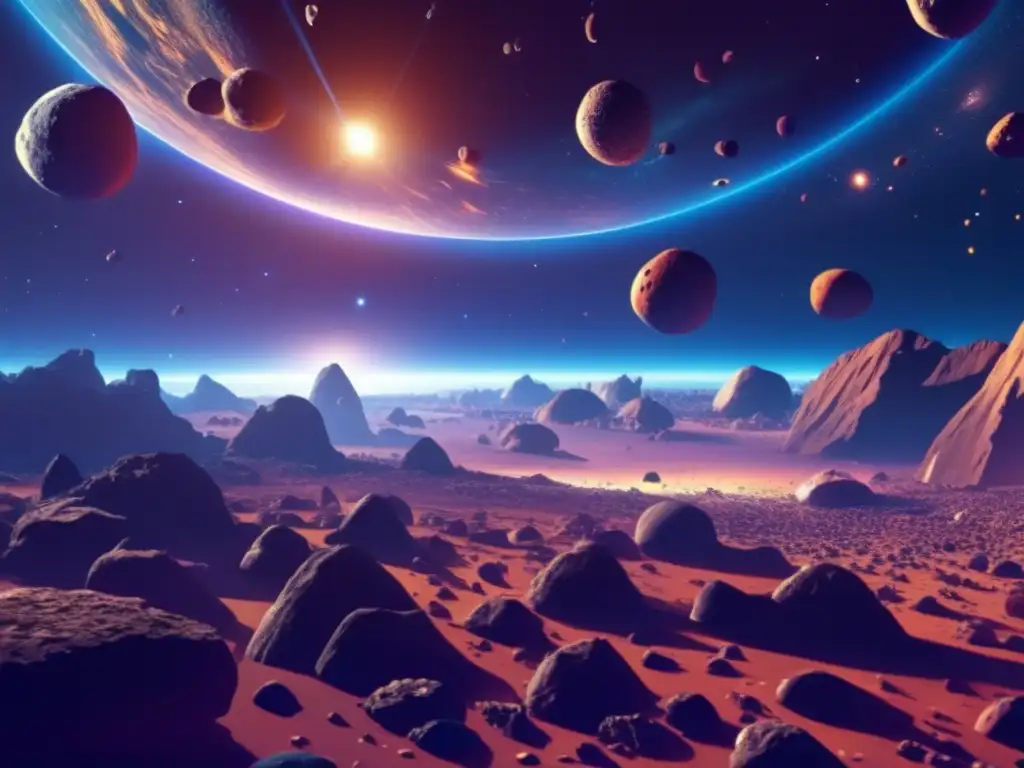 Impresionante campo de asteroides Ilustración 8k impactante: Realidad Virtual y Asteroides, Divulgación Científica