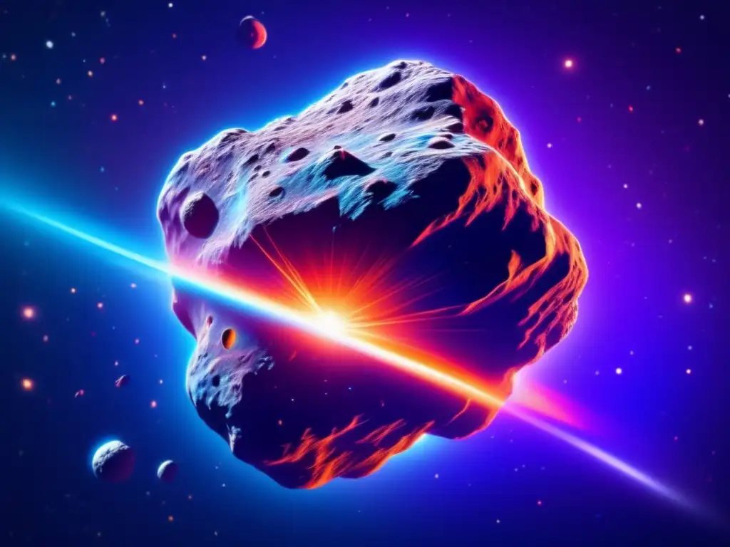 Asteroide colorido en el espacio Impacto asteroidal: historias reales y devastadoras