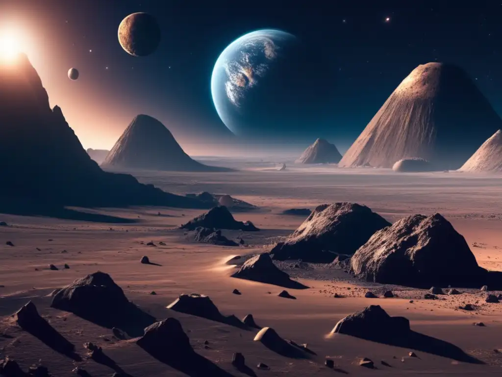 Desolación tras impacto de asteroide Impacto asteroide tierra exploración: Desolada escena postcolisión con científicos estudiando consecuencias