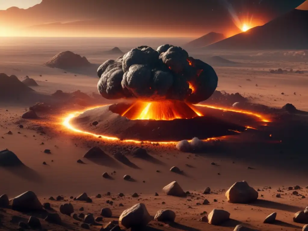 Desolación tras impacto de asteroide Impacto de asteroide: Desolación y esperanza en la legislación, competencia y cooperación de asteroides