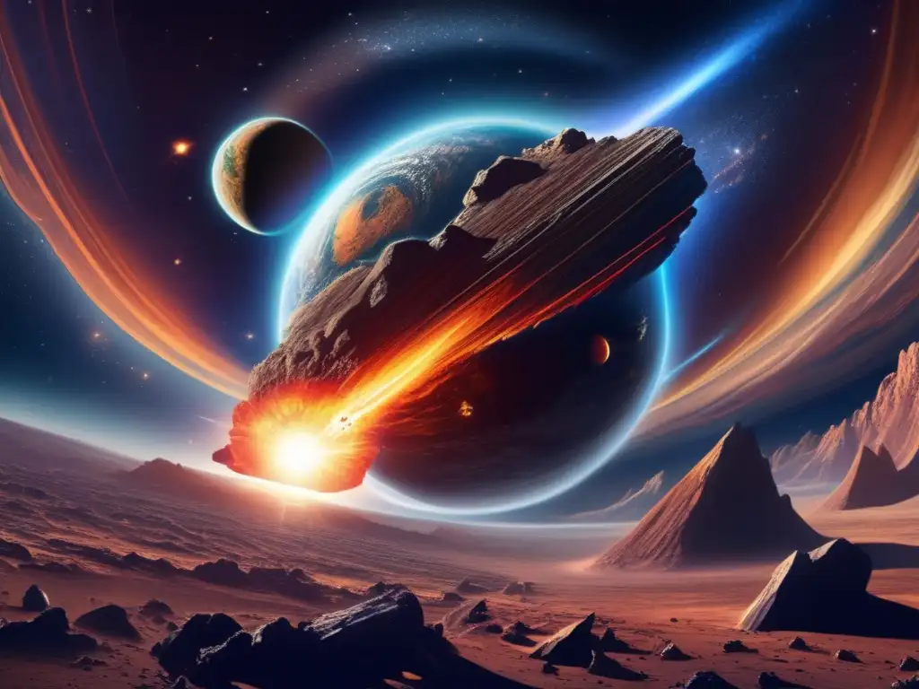 Impacto cósmico: Asteroide hacia la Tierra Impacto de asteroide: Riesgos y escena cósmica