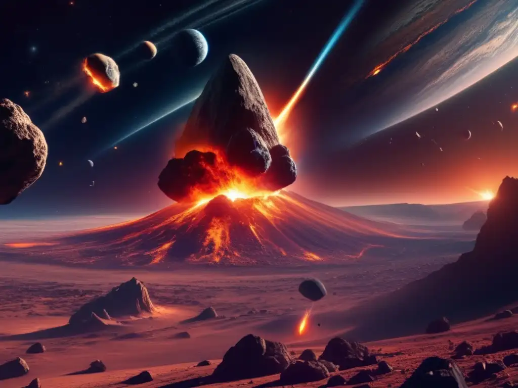 Impacto asteroide: formación sistema solar Preparación para impacto de asteroide en formación del sistema solar
