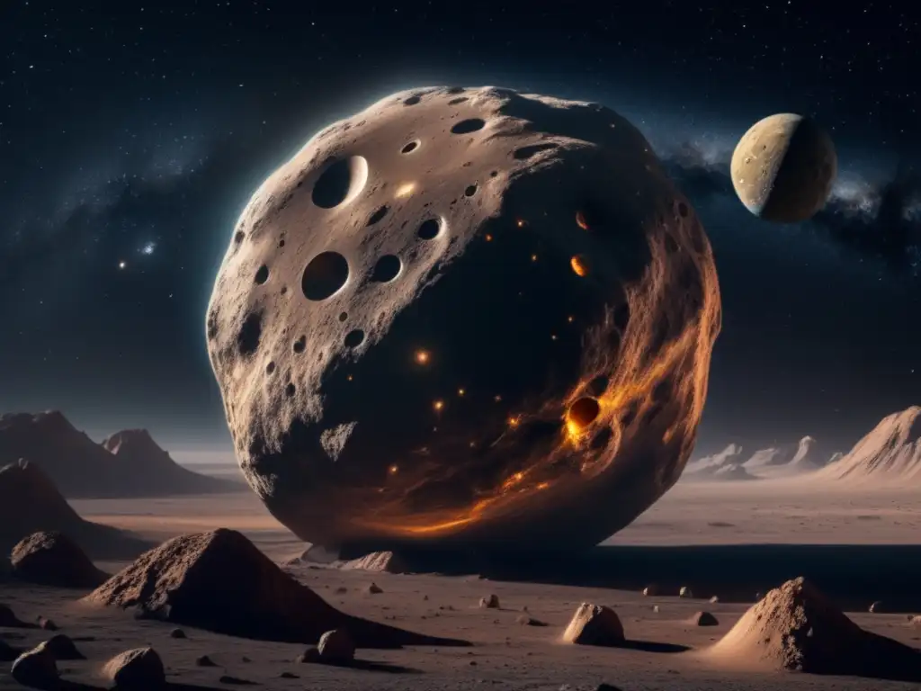 Impresionante imagen 8k del espacio exterior Impacto asteroide en sistema solar: vasto espacio, asteroide masivo, planetas coloridos, equilibrio delicado