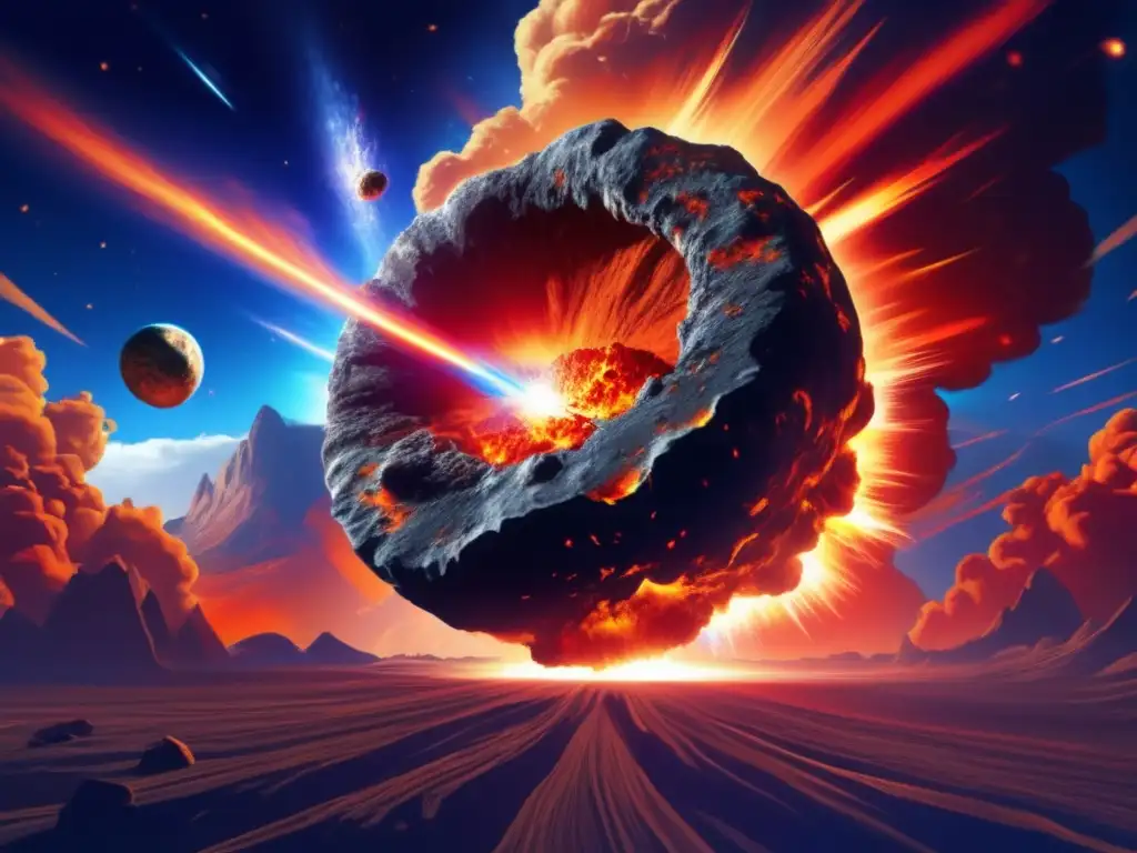 Asteroide impactando la Tierra Impacto de asteroide en la Tierra: Exploración y explotación de asteroides
