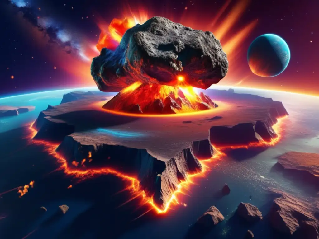 Asteroida hacia la Tierra Impacto de asteroide: ciencia ficción