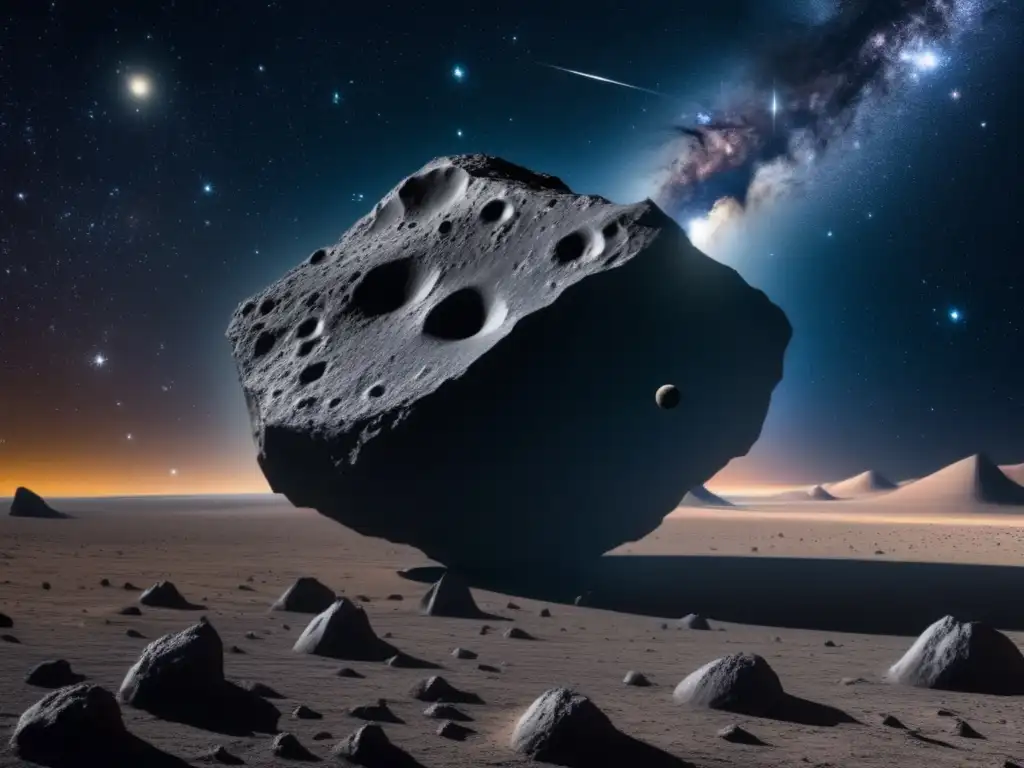 Impacto de asteroides de carbono en el espacio