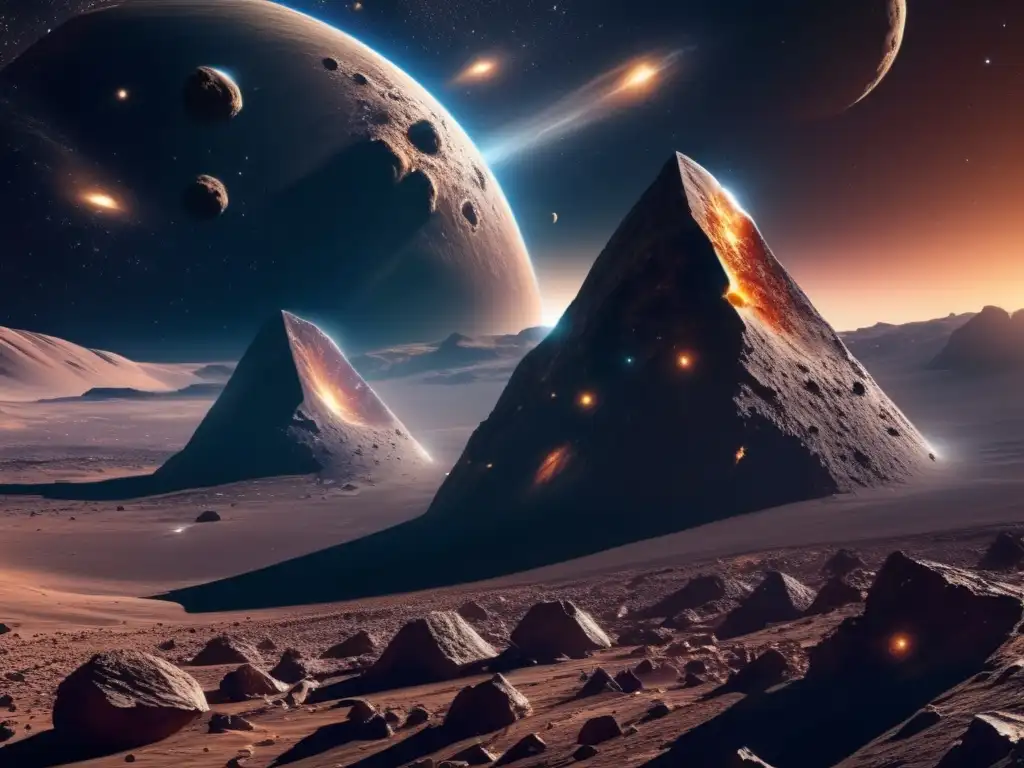 Colisión cósmica de asteroides Impacto de asteroides en VR: Colisión cósmica de dos asteroides en un paisaje estelar deslumbrante