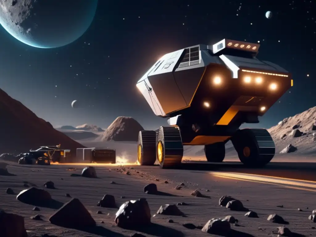 Futuro de la minería espacial Impacto de la explotación de asteroides: Futuro minero espacial con avanzada tecnología y desafíos éticos y ambientales
