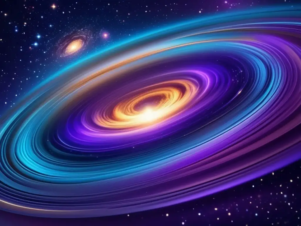 Galaxia azul y púrpura con asteroide Impacto de asteroides y la historia del Big Bang en una imagen cósmica de 8k ultradetallada