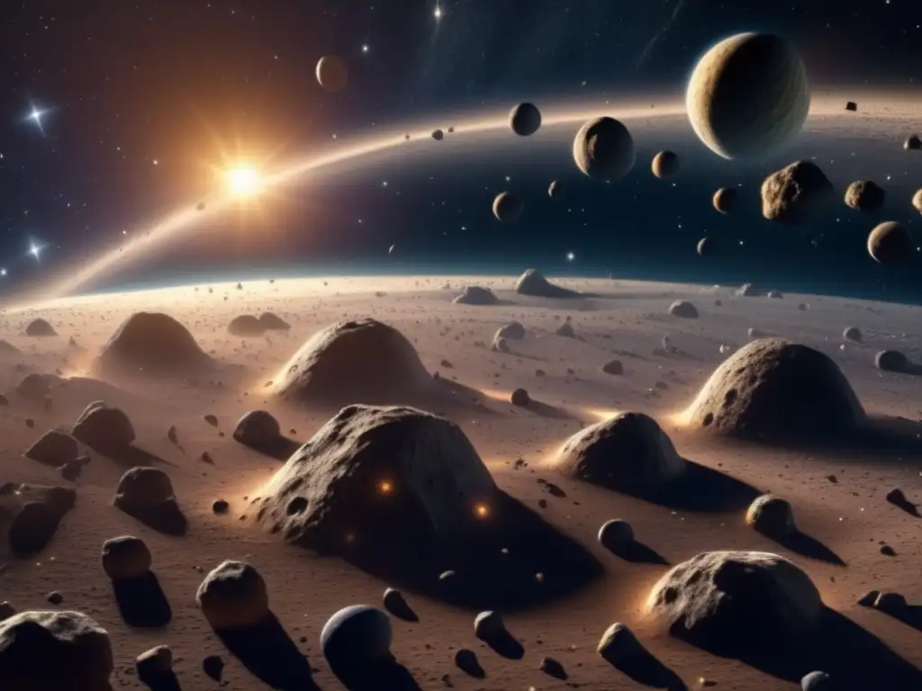 Asteroid belt: Mars and asteroids in space Impacto asteroides Marte órbitas en el espacio