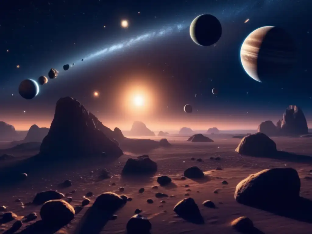 Impacto asteroides órbitas planetarias en imagen espacial sorprendente