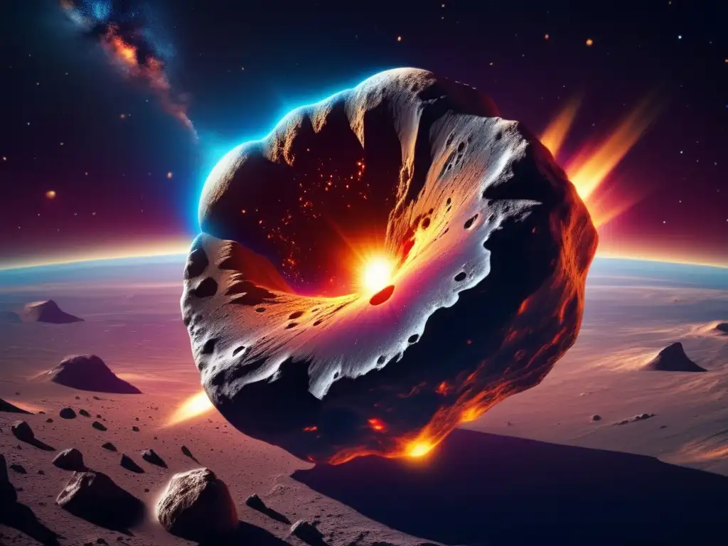 Asteroide impactando hacia la Tierra Impacto asteroides: peligro y belleza en la sociedad moderna
