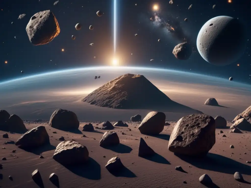 Origen y evolución de asteroides en el universo Impacto asteroides en la Tierra: Evolución y belleza del universo, destacando la formación y relación de los asteroides