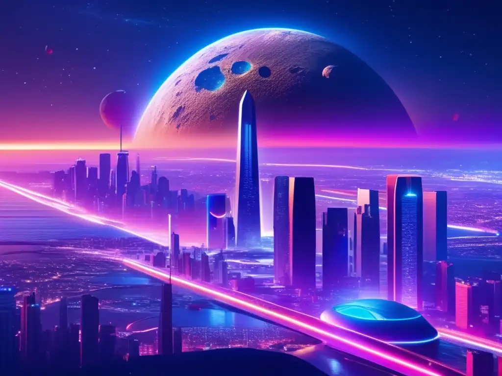 Impacto de asteroides en la Tierra: Ciudad futurista en caos, asteroides en colisión, fuego y caos, urgencia y preparación
