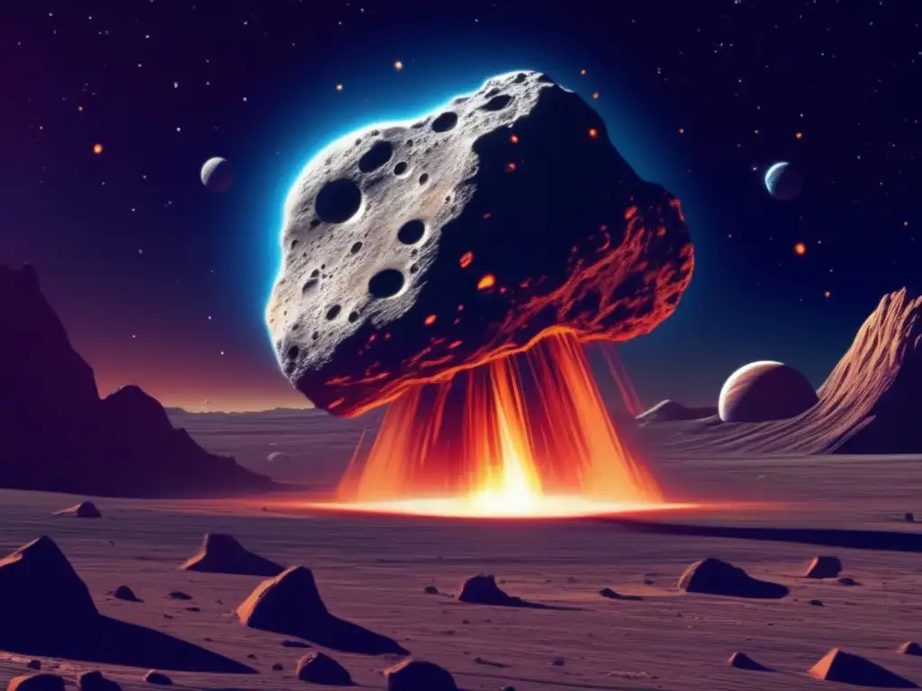 Asteroide masivo en ruta hacia un planeta desolado Impacto asteroides en tierra: cráteres, suspenso y realismo espacial