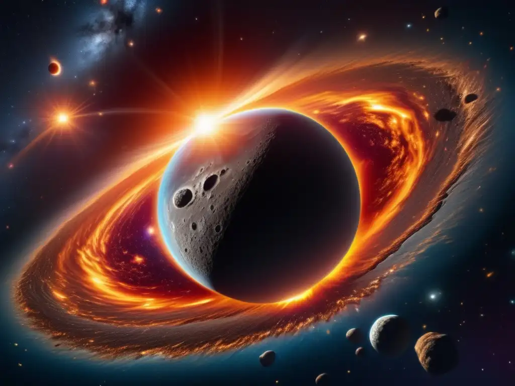 Asteroide amenaza la Tierra Impacto de asteroides en la Tierra: imagen 8k impactante del cosmos estrellado con un asteroide amenazante