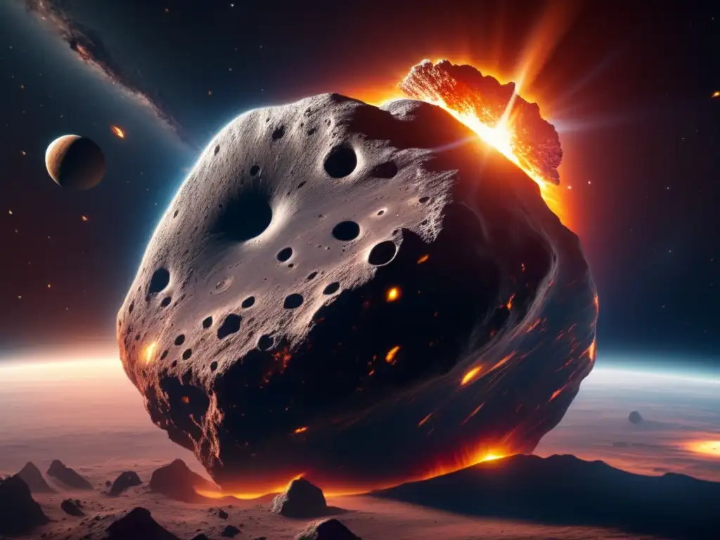 Asteroide gigante amenaza la Tierra Impacto asteroides tierra, recursos: imagen de asteroide colosal acercándose a nuestro planeta, mostrando su belleza y amenaza
