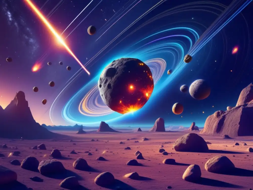 Amenaza espacial: trayectorias de asteroides Un impacto de asteroides en la Tierra: trayectorias, peligro, belleza y ciencia en una imagen 8K