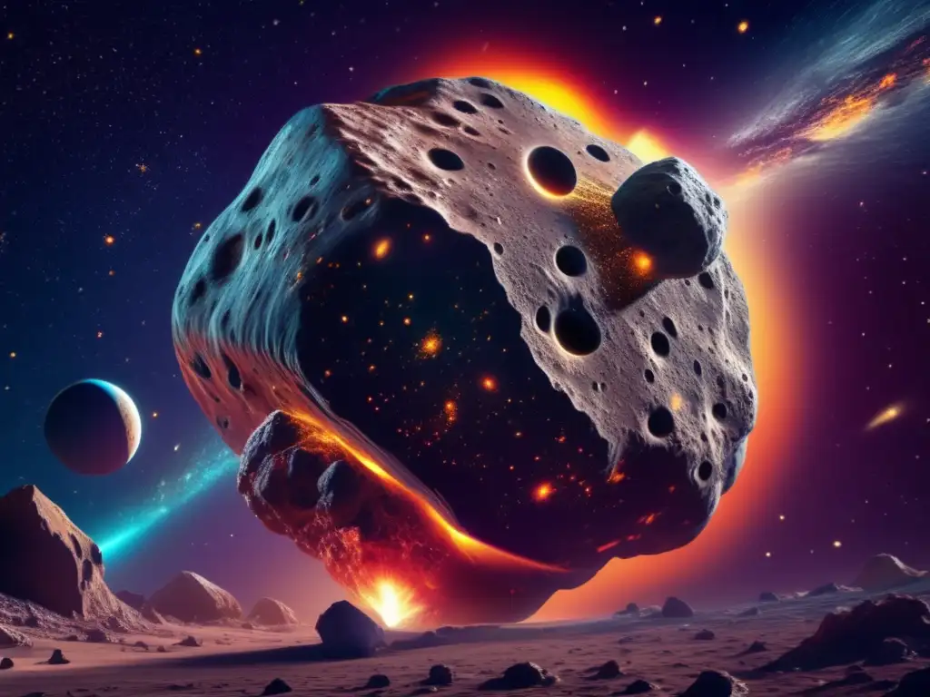 Majestuoso asteroide en el espacio Impacto de asteroides en la Tierra
