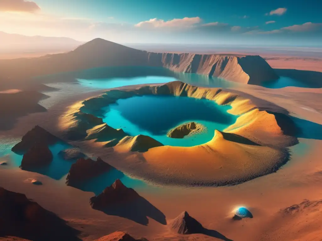 Impacto de asteroides ultra primitivos en paisaje prehistórico: científicos explorando y recolectando muestras