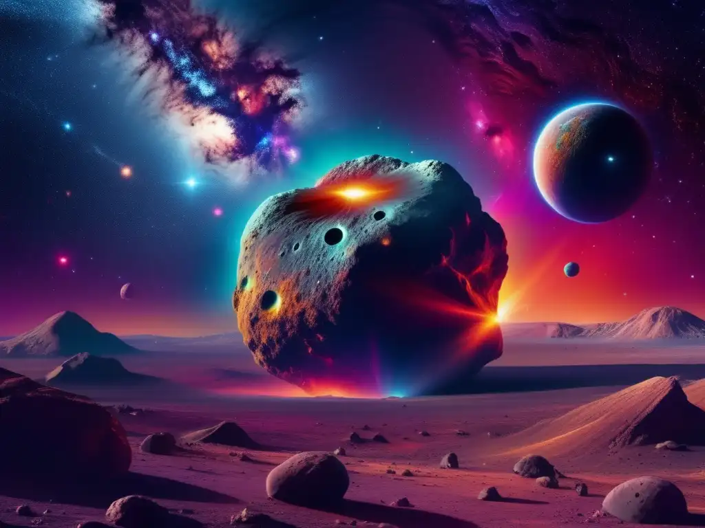 Asteroida cósmica, escena celestial Impacto de asteroides en videojuegos de ciencia ficción