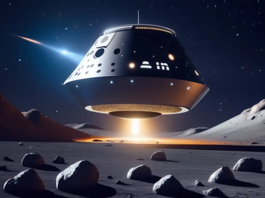 Impacto cinético en asteroides: Misión AIM AIDA - Imagen de la nave espacial AIM sobre un asteroide en el espacio profundo