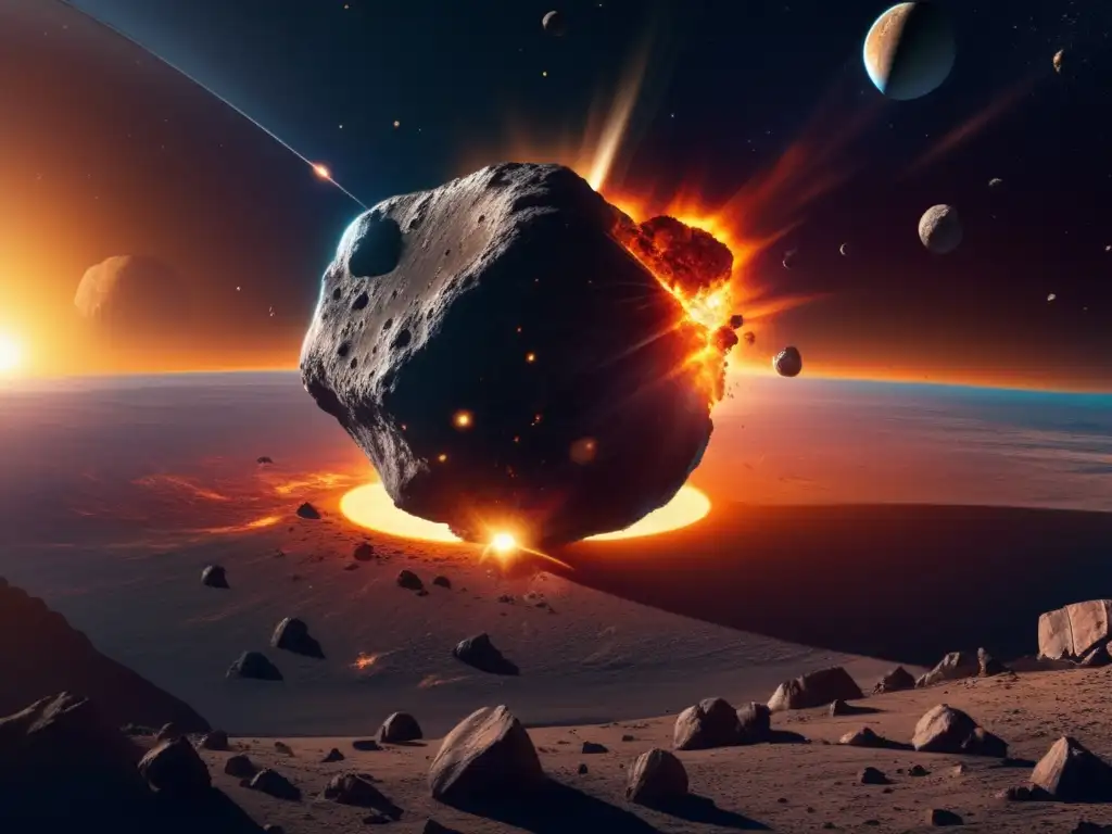Colisión cósmica: asteroide impacta la Tierra Cosmic Collision: Impacto colosal de asteroide en la Tierra