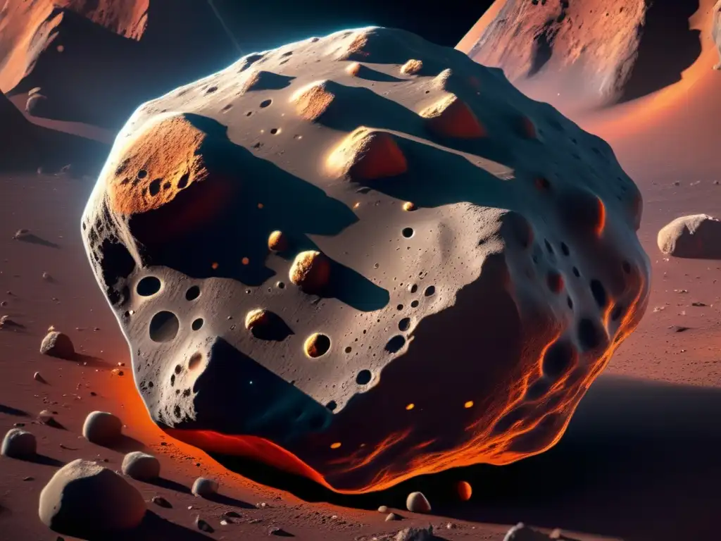 Asteroide detallado, texturas y compuestos orgánicos Impacto compuestos orgánicos en asteroides