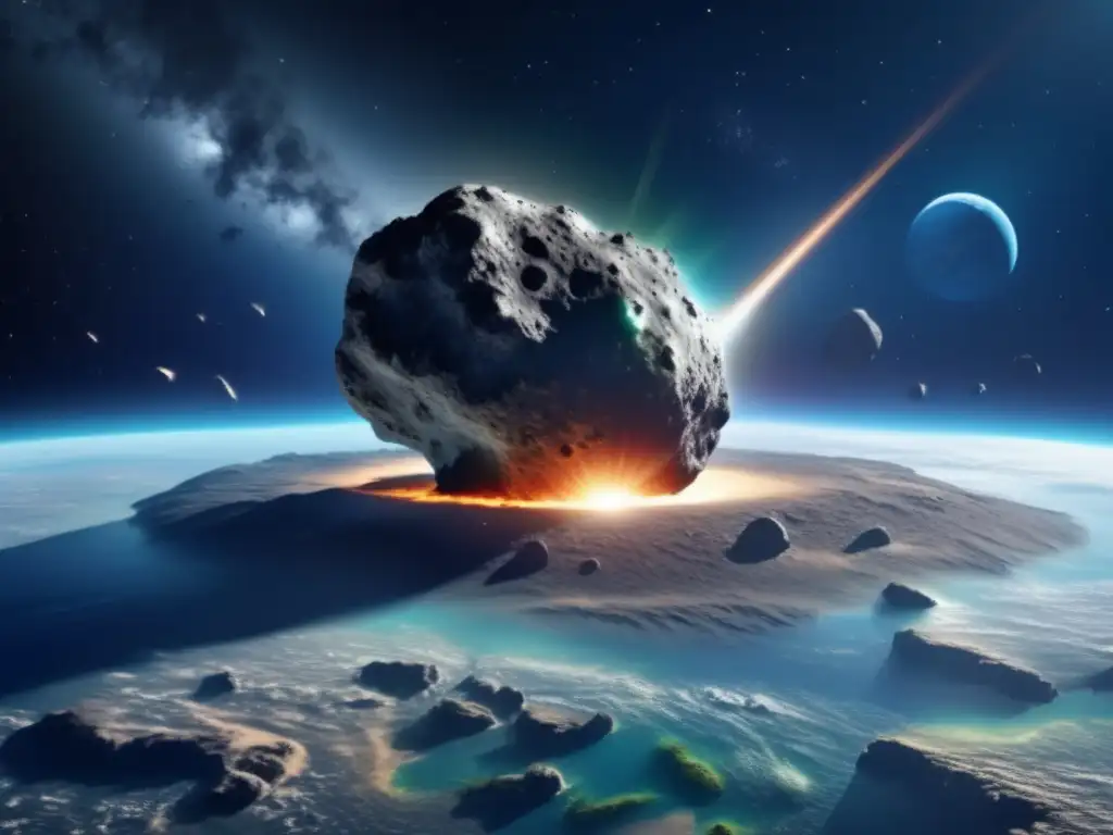 Asteroida masiva impactando Earth Impacto económico de asteroides en la Tierra: Asteroid impacto, explosión, caos y destrucción en detalle