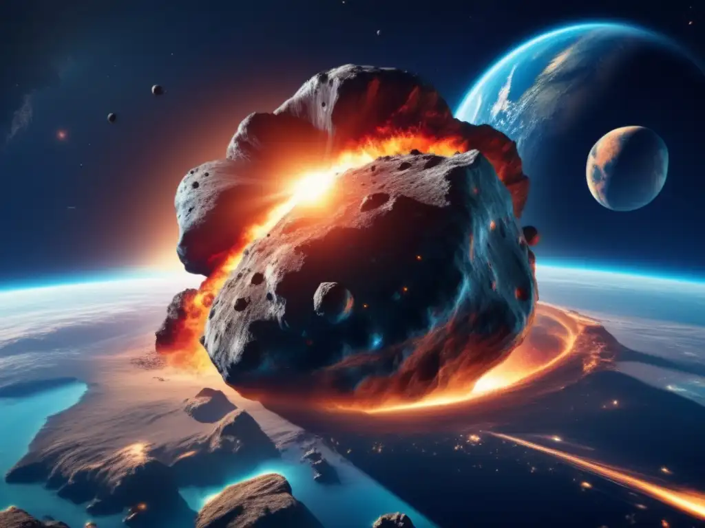 Asteroide masivo se acerca a la Tierra Impacto económico de asteroides en la Tierra: Asteroide masivo se acerca amenazante a la Tierra, contrastando su belleza con el peligro inminente