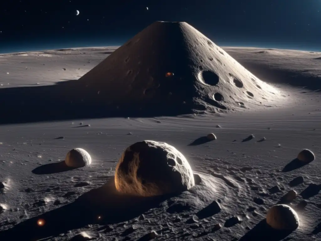 Impacto gravitacional en lunas Impacto marea gravitacional en lunas asteroides: Imagen 8k muestra efectos hipnotizantes en superficie lunar