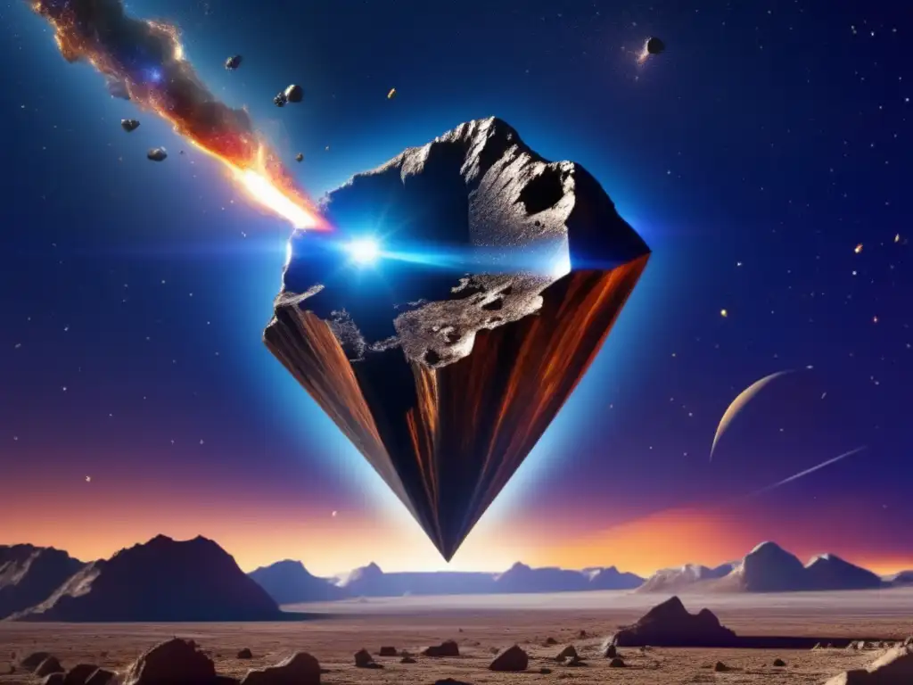 Impactante meteorito en llamas Impacto de meteorito: Deslumbrante imagen de un meteoro masivo en ruta hacia la Tierra, con colores, texturas y detalles impresionantes