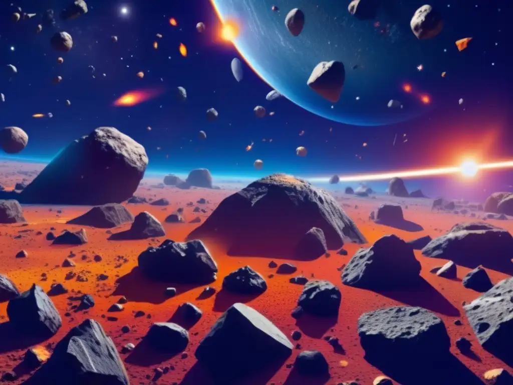 Campo de asteroides celestiales Impacto de minería de asteroides según tratados internacionales
