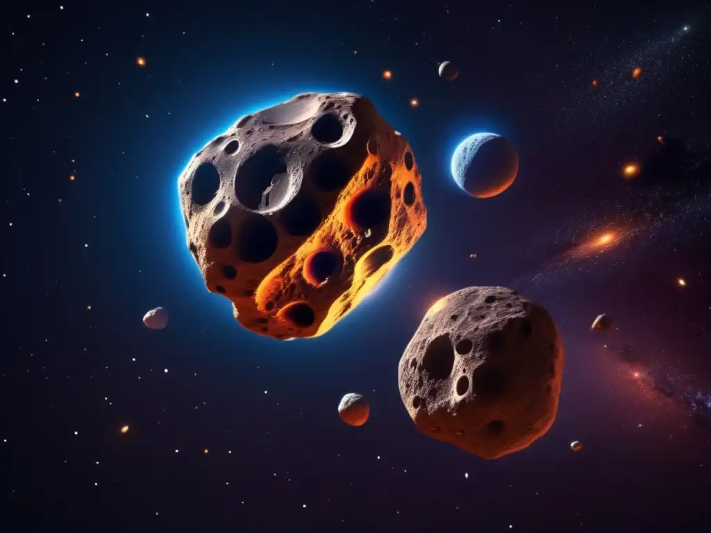 Sistema binario de asteroides en 8k Impactos asteroides binarios: Imagen 8k impresionante de sistema binario