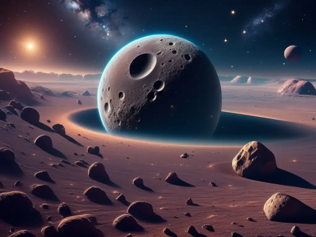 Asteroida gigante en el espacio infinito Importancia de la explotación de asteroides: 8k imagen detalla el espacio exterior con asteroides impresionantes