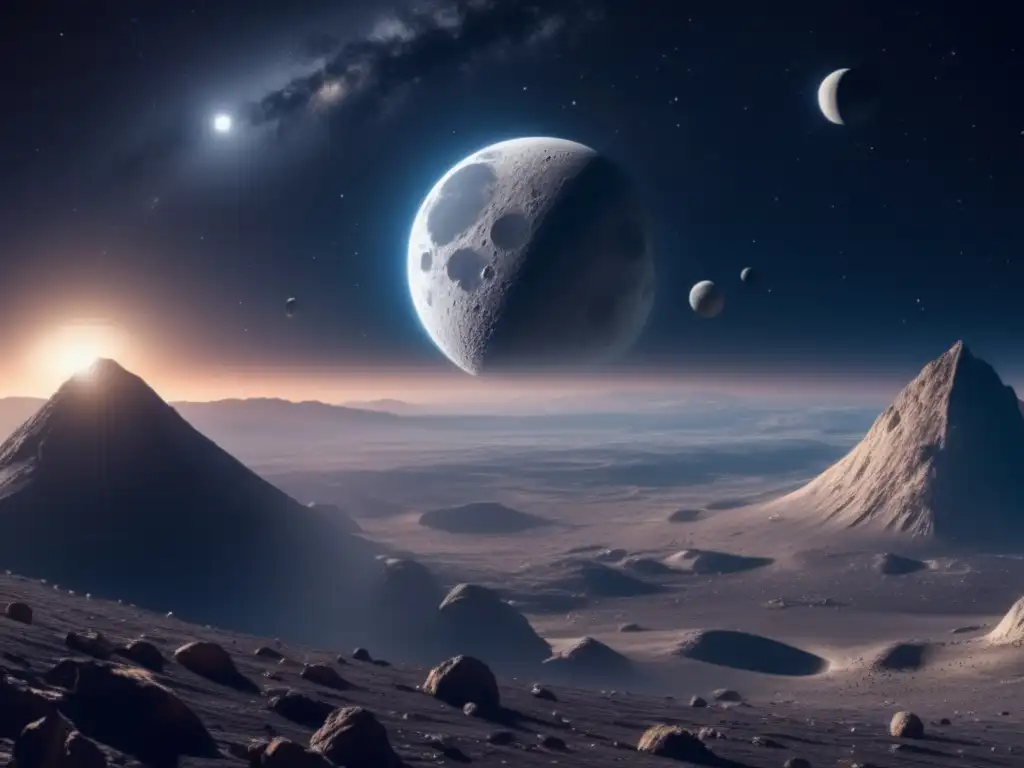La importancia de la Luna en desviar asteroides Importancia de la Luna en trayectorias asteroides: imagen 8k detallada muestra cómo desvía asteroides peligrosos, salvaguardando la Tierra