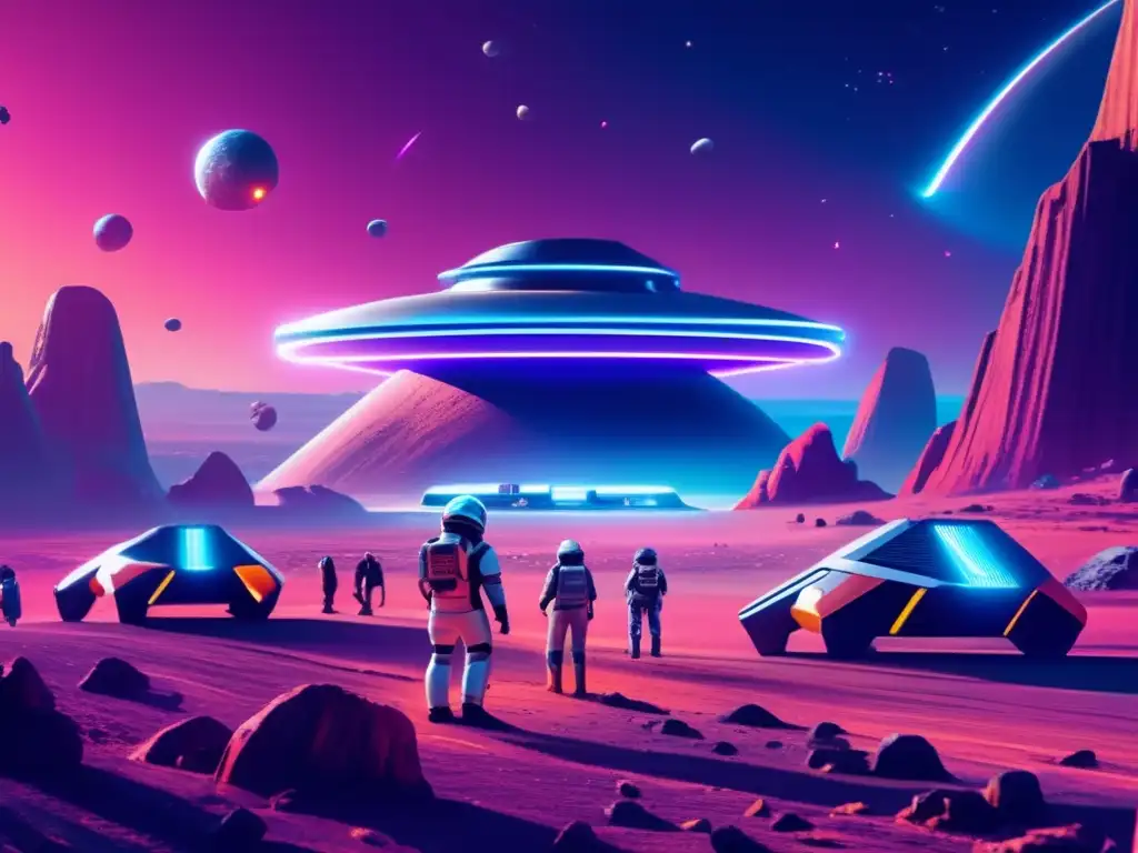 Futuro puerto espacial con asteroides y turistas Importancia del turismo espacial en asteroides