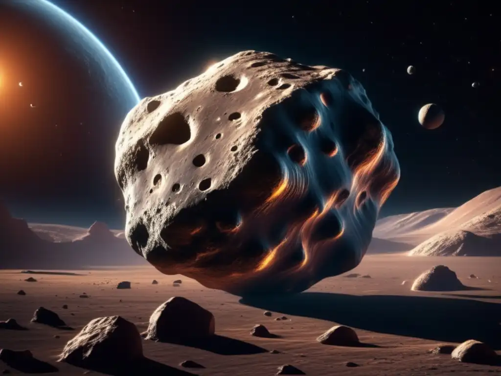 Impresionante asteroide metálico en el espacio Aste
