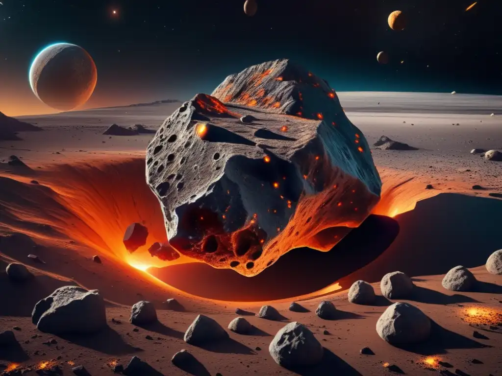 Asteroide rocoso de colores brillantes Un impresionante asteroide: Silicatos espaciales y su importancia